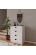 DIAMOND CHEST DRAWERS (WHITE) ( 80 X 100 X 50 )