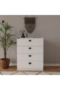 DIAMOND CHEST DRAWERS (WHITE) ( 80 X 100 X 50 )