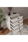 DIAMOND CHEST DRAWERS (WHITE) ( 80 X 100 X 50 )