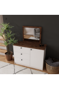 ADEL ELEGANCE DRESSING TABLE (WHITE - BROWN) (113 x 141 x 45)