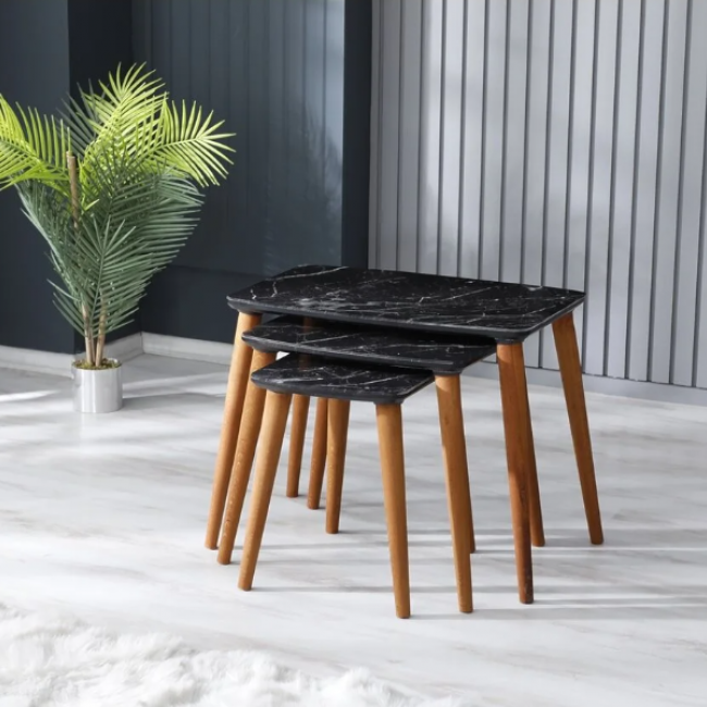 MARBLE TRIPLE COFFEE TABLE