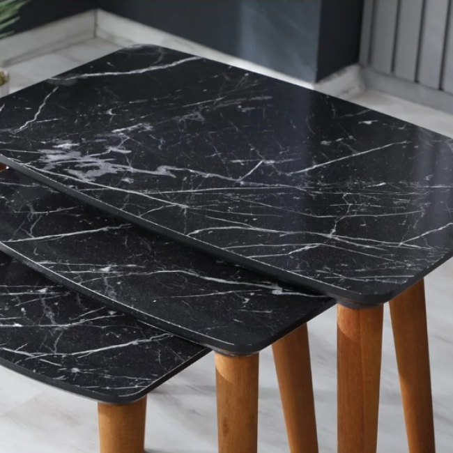 MARBLE TRIPLE COFFEE TABLE