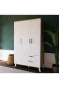 3 DOORS 2 DRAWERS WARDROBE ( 110CM x 185CM x 50CM )