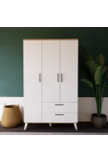3 DOORS 2 DRAWERS WARDROBE ( 110CM x 185CM x 50CM )