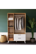 3 DOORS 2 DRAWERS WARDROBE ( 110CM x 185CM x 50CM )