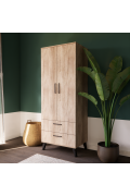 2 DOORS 2 DRAWERS WARDROBE ( 70CM x 185CM x 50CM )