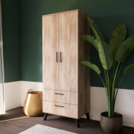 2 DOORS 2 DRAWERS WARDROBE ( 70CM x 185CM x 50CM )