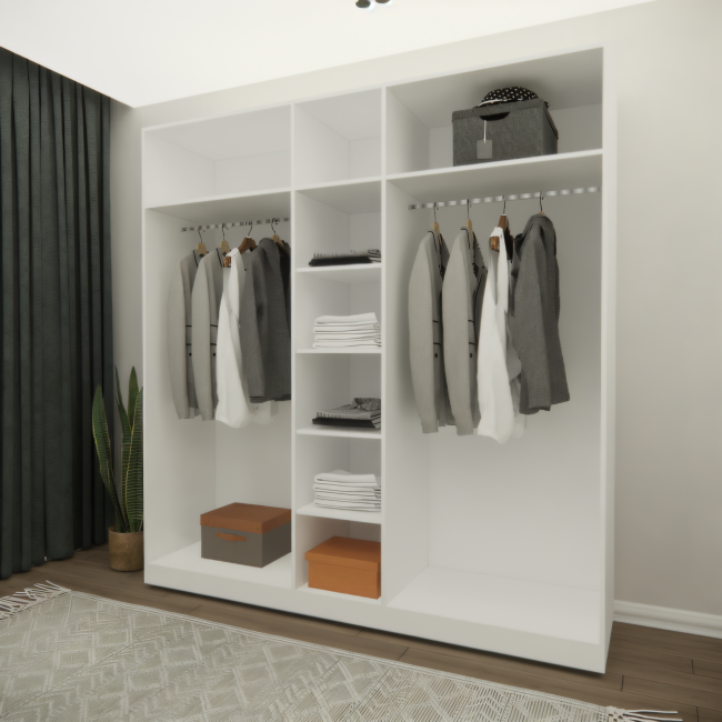 5 DOORS WARDROBE ( 220 CM x 210 CM x 55 CM )